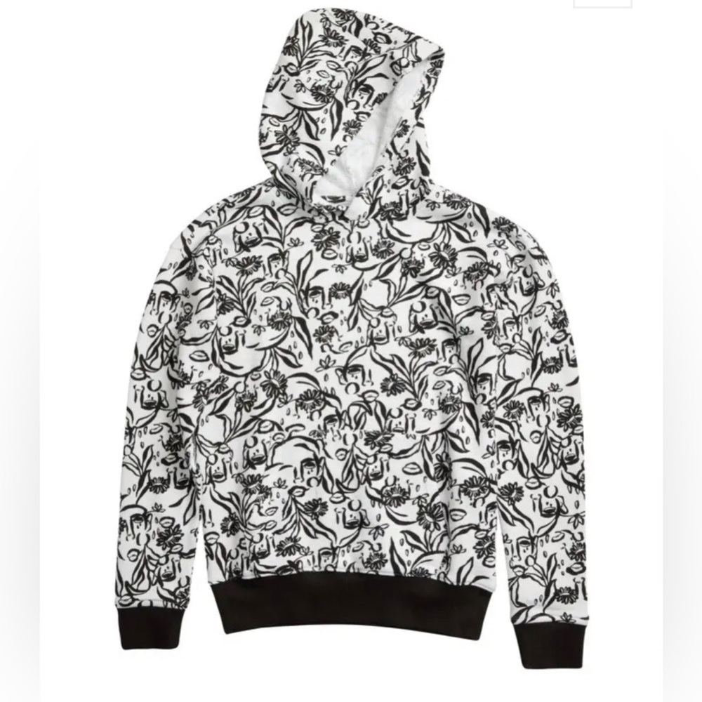 NORDSTROM CHRISTINA MARTINEZ BLOOMING FACES FRENCH TERRY HOODIE NEW